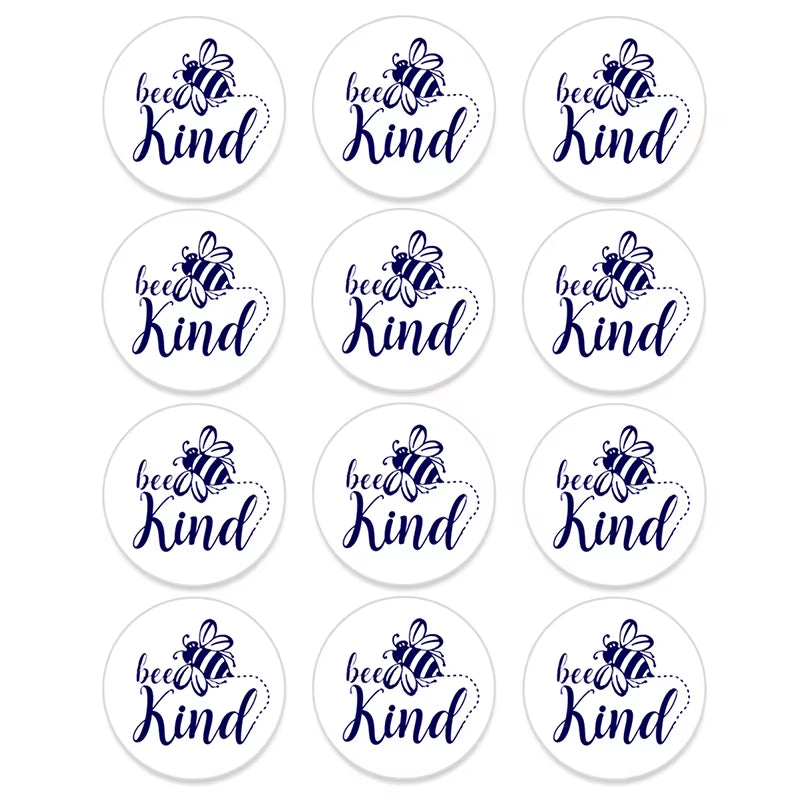 24/48Pcs Bee Kind Bee Happy Stickers for Wedding Birthday Party Baby Shower Decor Cute Animal Bee Stickers Kids Toy Gift