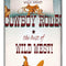 Western Fitted Sheet & Pillow Sham Set, Cowboy Rodeo Championship the Best of Wild West Poster Design Elements, Decorative Printed 2 Piece Bedding Decor Set, Twin, Burgundy Orange