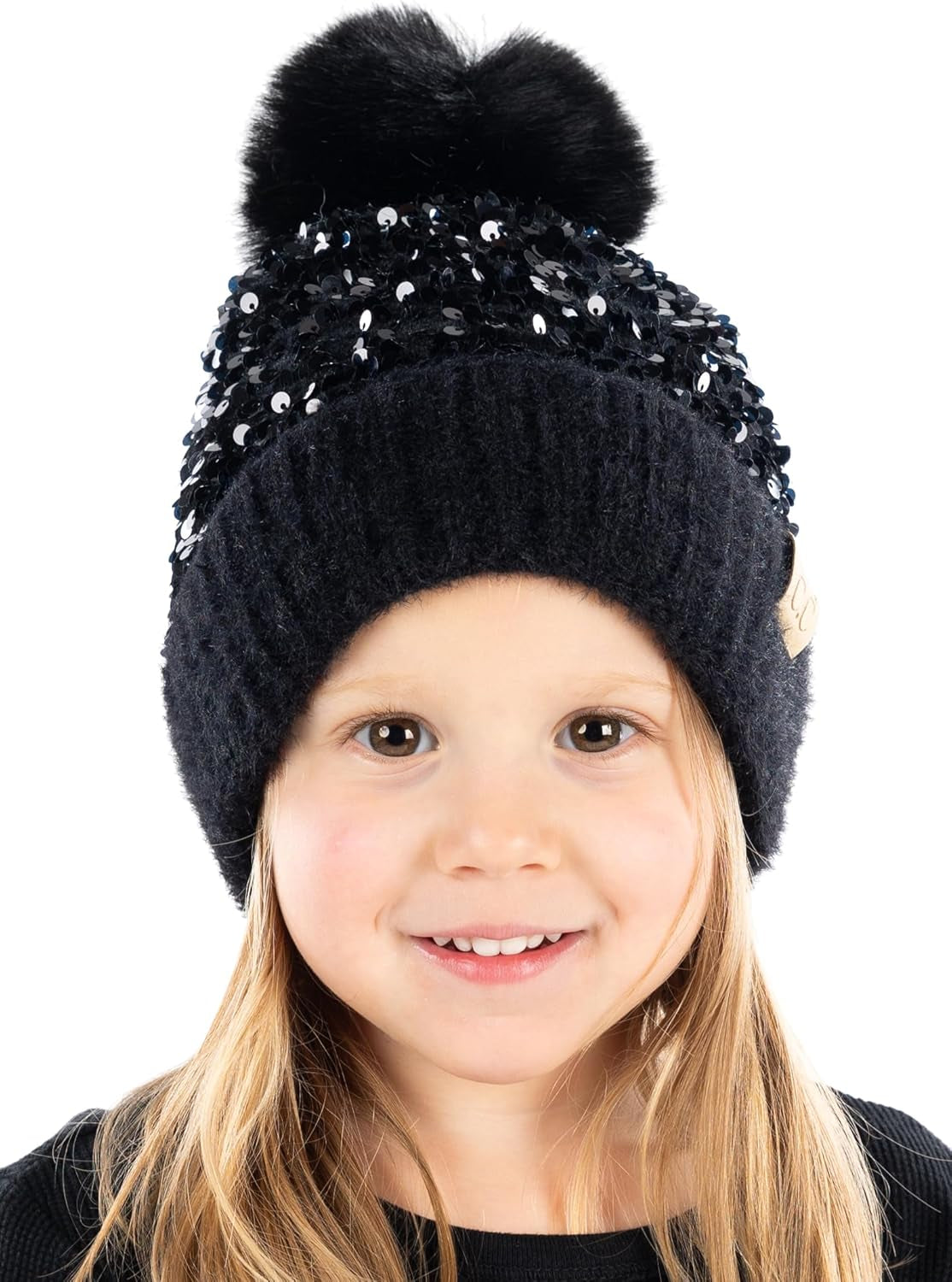 Cozy Toddler Cable Knit Pom Beanie - Warm Winter Hat for Kids