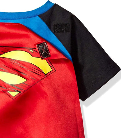 DC Comics DC Comics Justice League Batman Superman Robin Cosplay T-Shirt and Cape Toddler to Big Kid