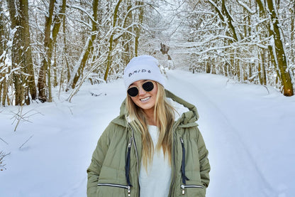 Womens Bride Beanie Warm Knit Embroidered Bride Tribe Skull Cap Hat