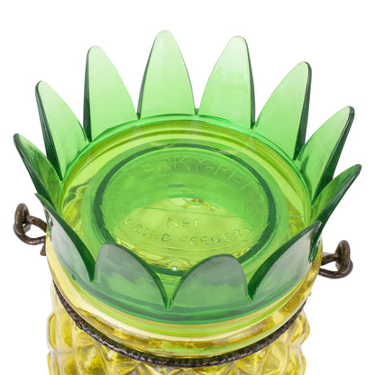 Yellow Pineapple Top-Fill Glass Hummingbird Feeder – 28 Oz