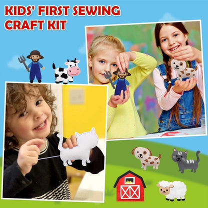 Farm Animals Sewing Craft Kit Felt Animal DIY Craft Sewing Kit for Girls and Boys Educational Sewing Kit for Kids