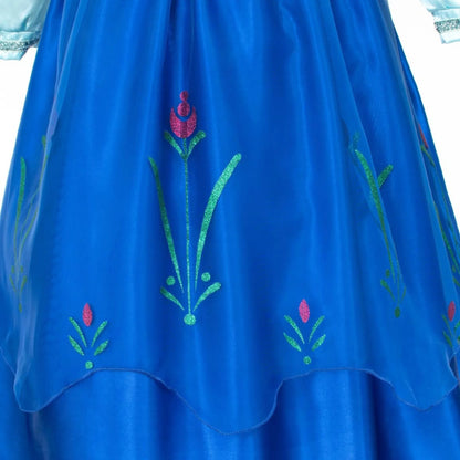 Anna Costume for Girls Frozen Dress Anna Dresses Princess Costume Toddle Long Sleeve with Accessories Birthday Party Cosplay 100 CM 2-3 Years