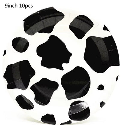 Farm Cow Theme Birthday Party Animal Party Cow Decoration Disposable Cups Plates Flags Tablecloth Baby Shower Balloon Decoration