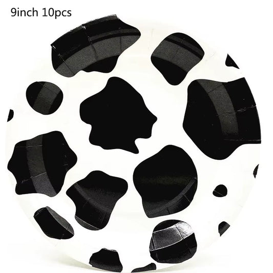 Farm Cow Theme Birthday Party Animal Party Cow Decoration Disposable Cups Plates Flags Tablecloth Baby Shower Balloon Decoration