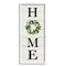 Home Vertical Phrase Green Leaf Wreath Family Typography, 10 X 24, Design by Carol Robinson