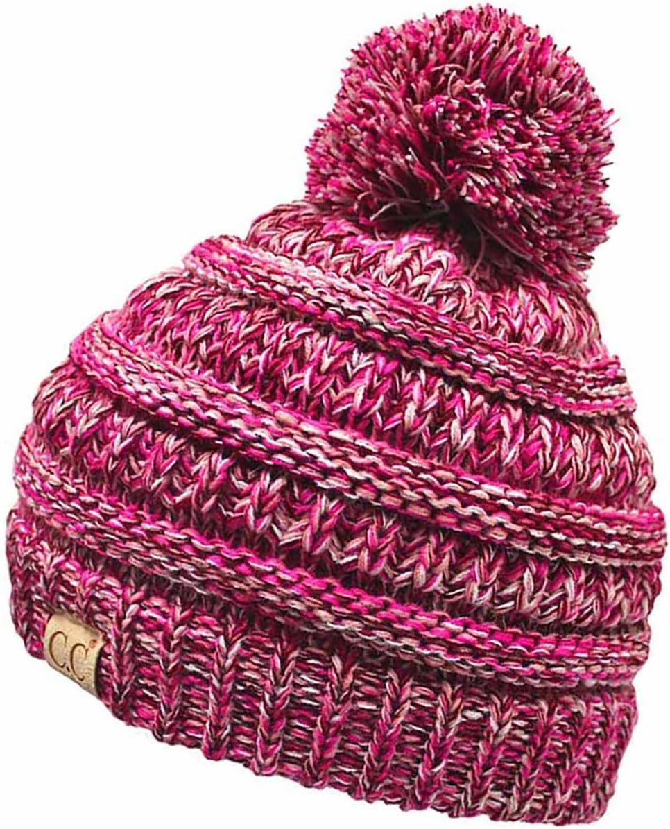 Cozy Toddler Cable Knit Pom Beanie - Warm Winter Hat for Kids