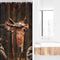 Western Stall Shower Curtain, American West Traditional Style Rodeo Cowboy Saddle Wood Ranch Barn Image, Fabric Bathroom Decor Set with Hooks, 36" W X 72" L, Brown