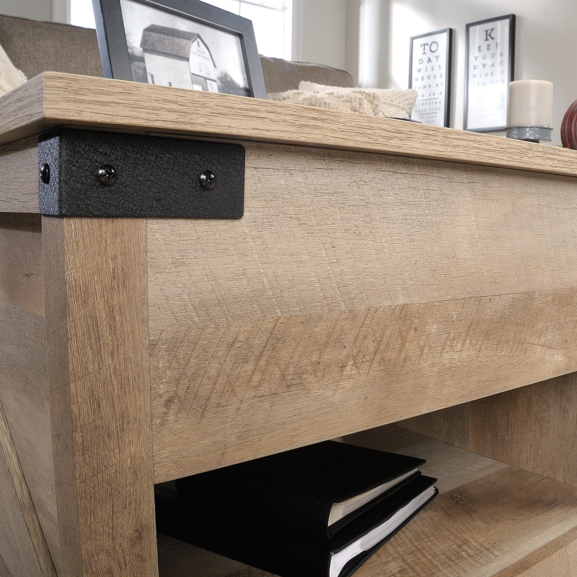 Bridge Acre Wood Lift-Top Coffee Table in Lintel Oak, Lintel Oak Finish