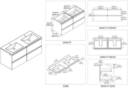 LED Lighted Bathroom Vanity Sink Combo Provides the Dual Benefits of Vanity with Sink and Comfortable Dimmed Bathroom Vanity Light, 018 48 24 C MT12 (48 Inch, Light Grey)