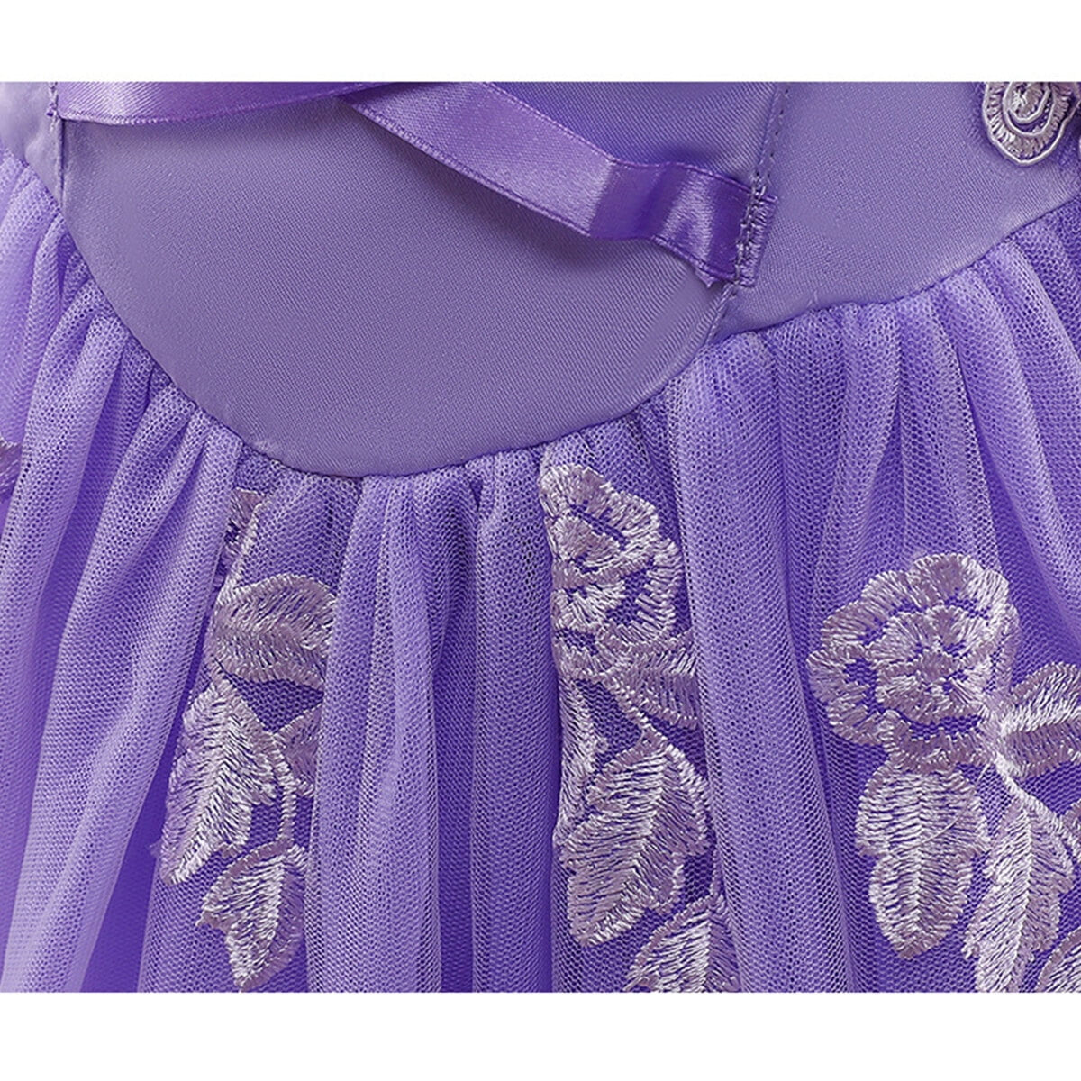 Princess Sofia Dress for Girl Rapunzel Cosplay Halloween Costume Puff Sleeve Layerd Dresses