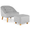 Kids Sofa Chair W/ Ottoman Toddler Single Sofa Velvet Upholstered Couch Grey