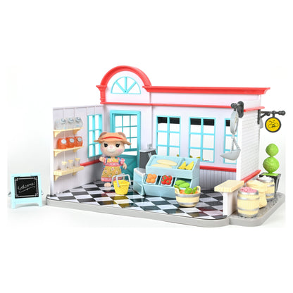Buzz General Store 8" Tall Dollhouse Playset, 56 Pieces, Ages 3+, No Assembly