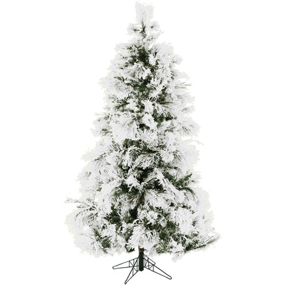 5.0-Foot Snowy Pine Flocked Slim Christmas Tree, No Lights, FFSN050-0SN