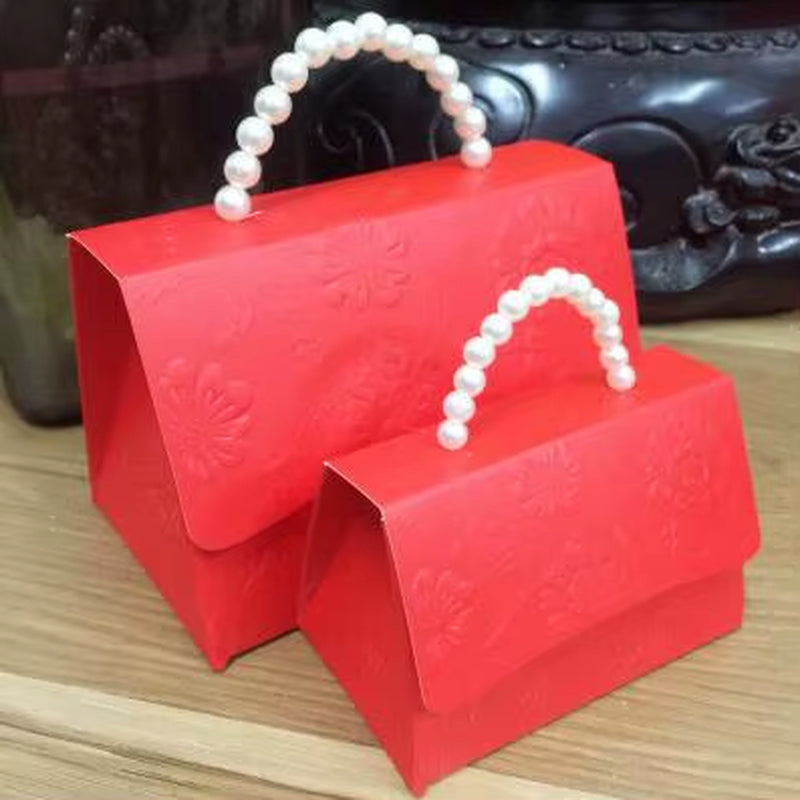 10Pcs Portable Wedding Party Favor Boxes Chocolate Treat Candy Boxes with Ribbons for Wedding Bridal Shower Baby Shower Birthday