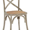 Gear Rustic Modern Farmhouse Elm Wood Rattan Dining Chair in Gray