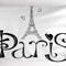 Paris Pillow Sham, Illustration with Eiffel Tower France Heart Shapes Silhouette Vacation Theme Art, Decorative Standard Size Printed Pillowcase, 26" X 20", Black and White