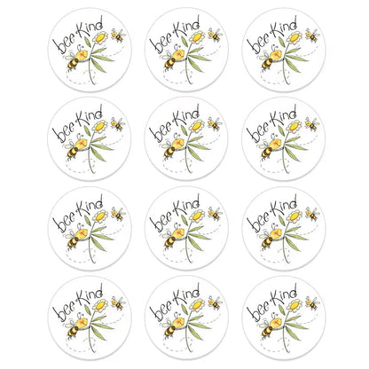 24/48Pcs Bee Kind Bee Happy Stickers for Wedding Birthday Party Baby Shower Decor Cute Animal Bee Stickers Kids Toy Gift