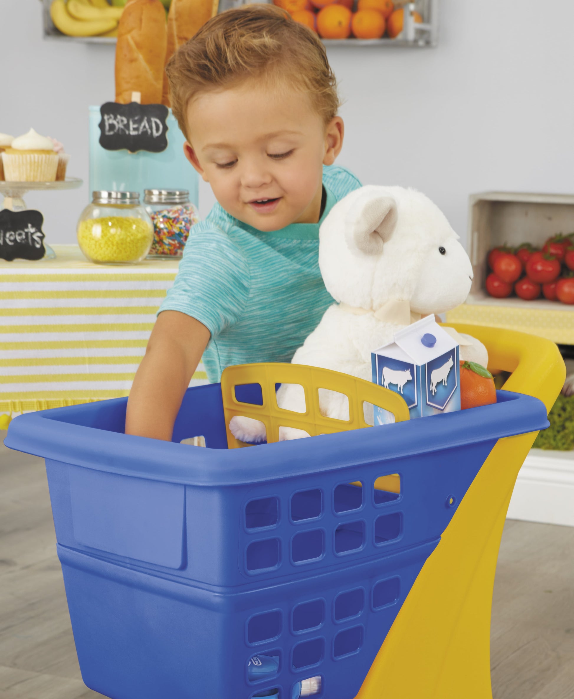 Shopping Cart-Yellow & Blue