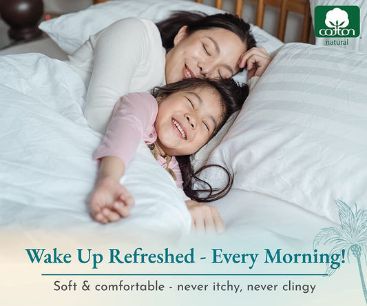 4 Piece King Size Sheet Set - 100% Cotton 500 Thread Count, Cooling Deep Pocket Bed Sheets with Fitted Elastic Sheet, Extra Soft Luxury Hotel Quality - Striped Ivory