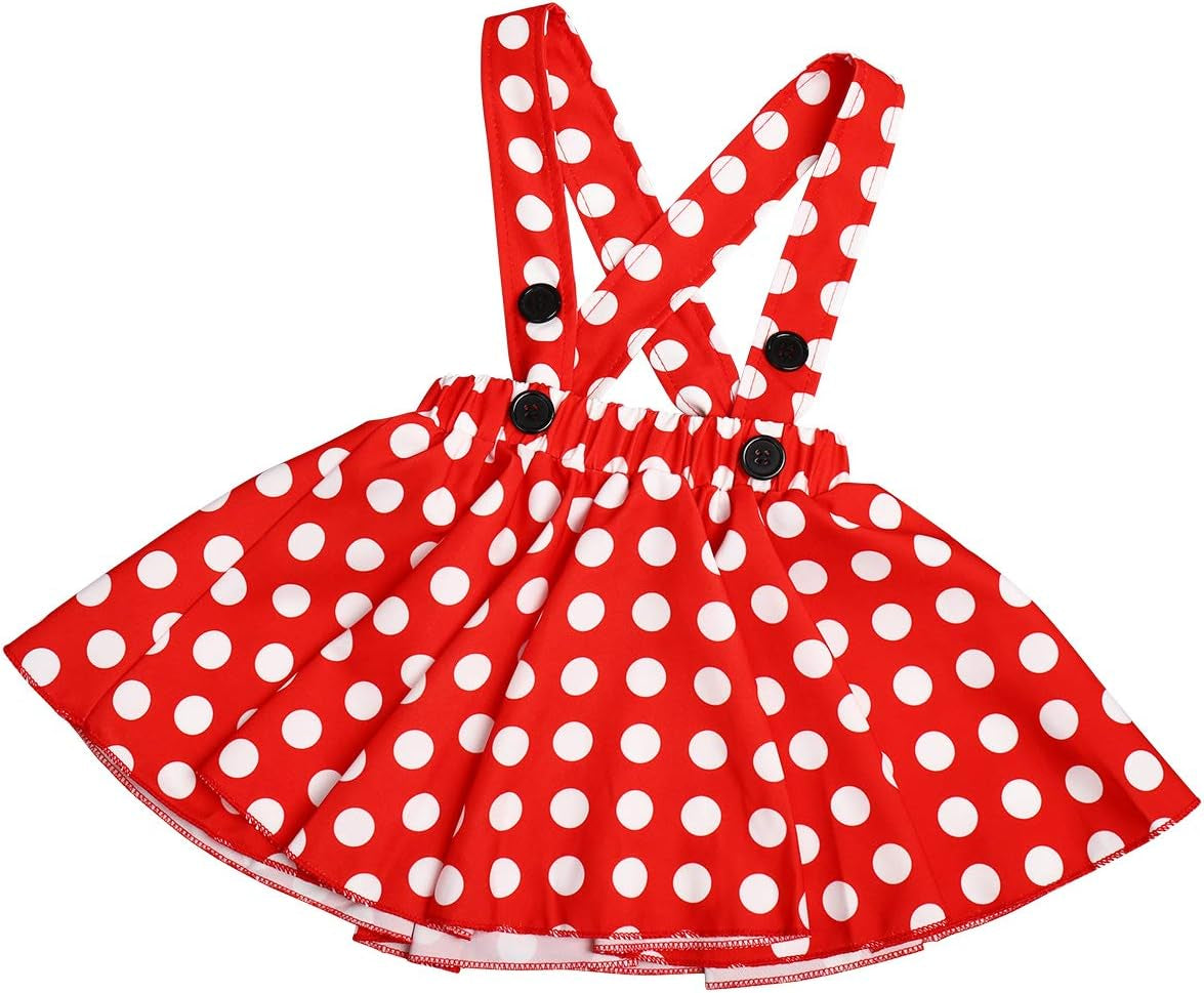 Polka Dots Tutu Costume for Baby Girl Princess 1St Birthday Party,Dress up W/Overall Suspender Skirt,Headband