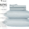 800 Thread Count King Size Sheets Egyptian Cotton, Long Staple Sheets, Soft & Breathable, 4 Pc Bed Sheet Sets for King Size, Luxury Hotel Sateen Sheets Fits 16" Deep Pocket - Light Blue