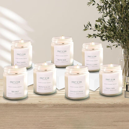 Patchouli & Amber Scented Candles 8 Oz 45 Hour Long Lasting Summer Candles | Wooden Wick Candles | Men Candles for Bedroom, All Natural Soy Candles Scented, Relaxing Aromatherapy Candles