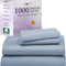 1000 Thread Count Queen Size Sheet Set, Winner Architectural Digest Best Sheet, Luxury 100% Cotton Sateen Bed Sheets, Softer than Egyptian Cotton (Blue)