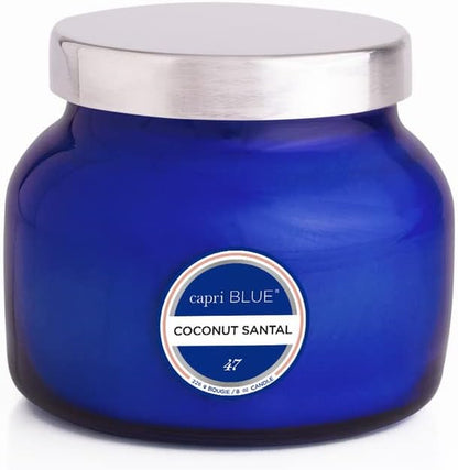 Signature Jar Candles - Long Lasting Soy Wax Blend - Luxury Tropical Scented Candles - Comes in Blue Decorative Glass Jar (Havana Vanilla, 8 Oz)