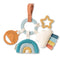 Teething Activity Toy - Bitzy Busy Ring Features Braided Teething Ring and Dangling Toys; Includes Teether, Textured Ribbons, Crinkle Sound & Jingle Bell, Rainbow