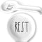 Ceramic Spoon Rest for Stove Top - Farmhouse Spoon Holder for Kitchen Counter - Coffee Spoon Rest, Kitchen Utensil Holder - Cooking Ladle Holder - Farmhouse Kitchen Decor, Accessories, Gifts (White)