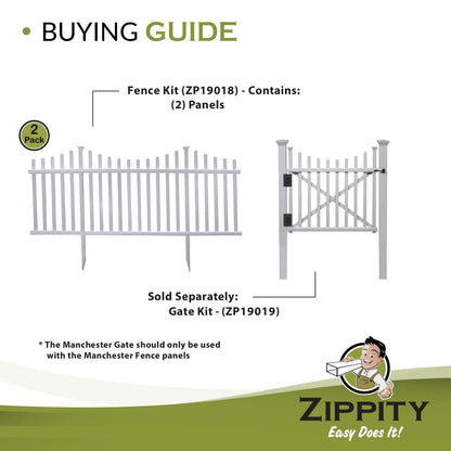 Manchester No-Dig Vinyl Fence Kit (42In X 92In) (2 Pack)