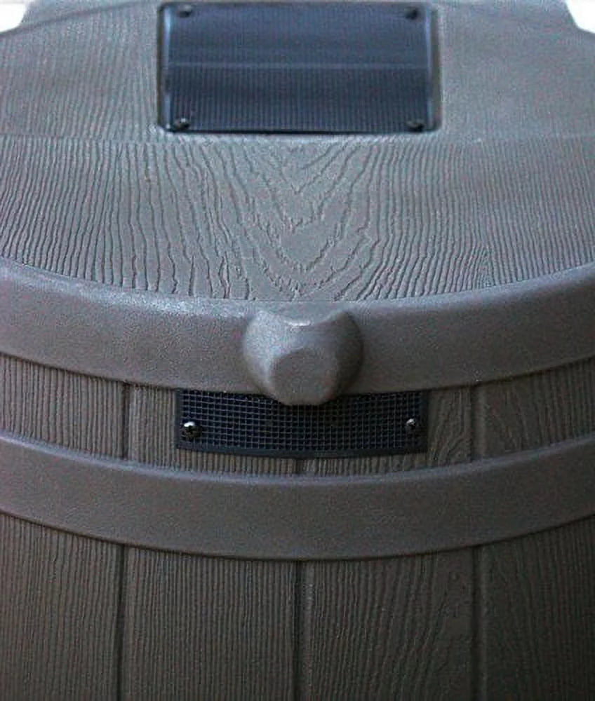 RW50 Rain Wizard 50Gal Plastic Rain Barrel Water Collector, Oak