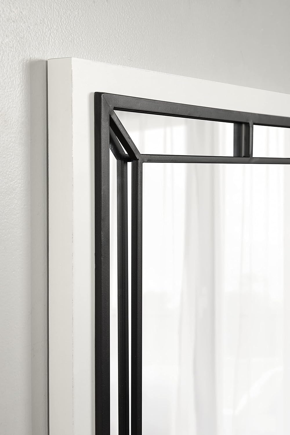 Audubon Modern Rectangle Wall Mirror, 24 X 36, White, Coastal Farmhouse Mirror for Wall