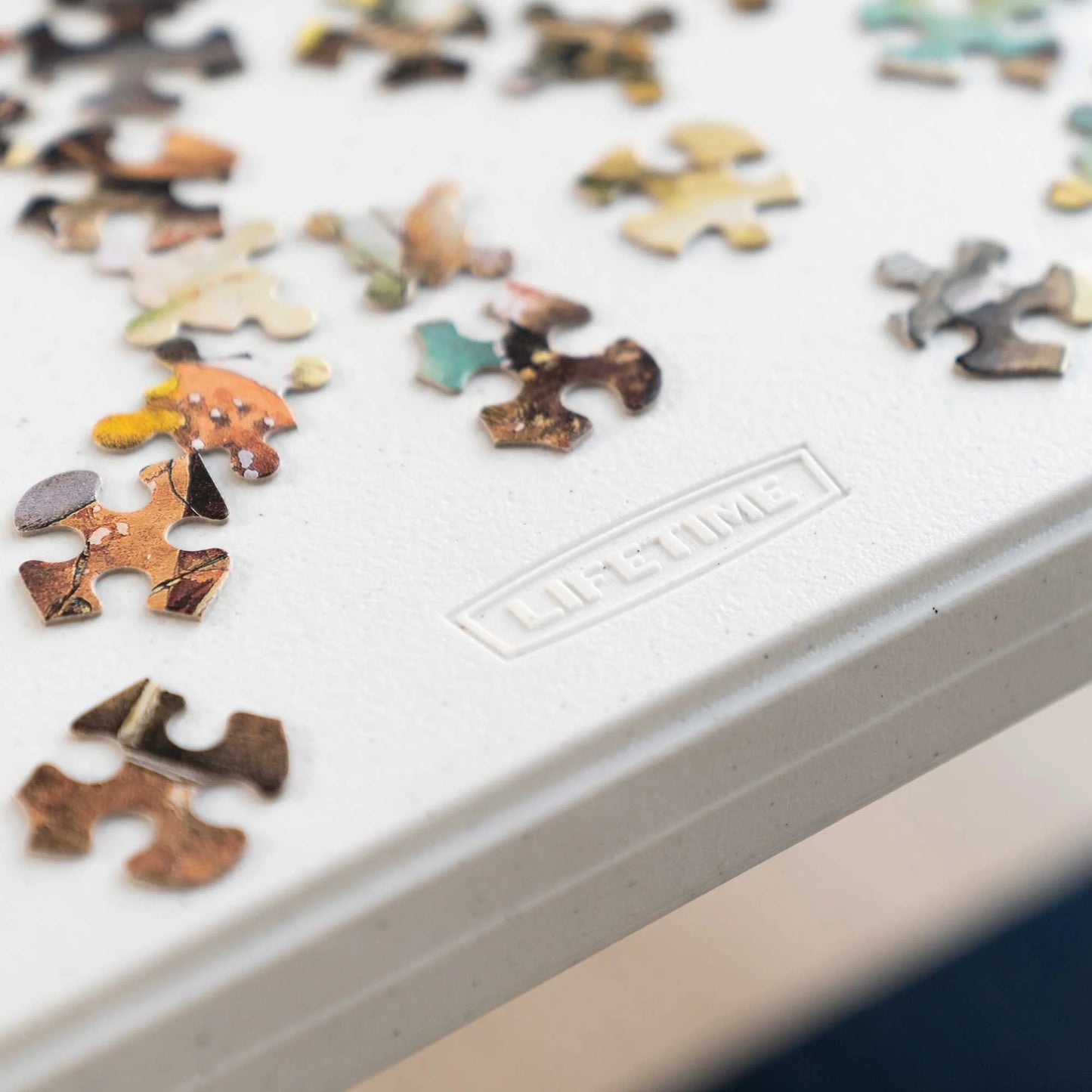 37 Inch Square Folding Table, Indoor/Outdoor Commercial Grade, White Granite (80783)