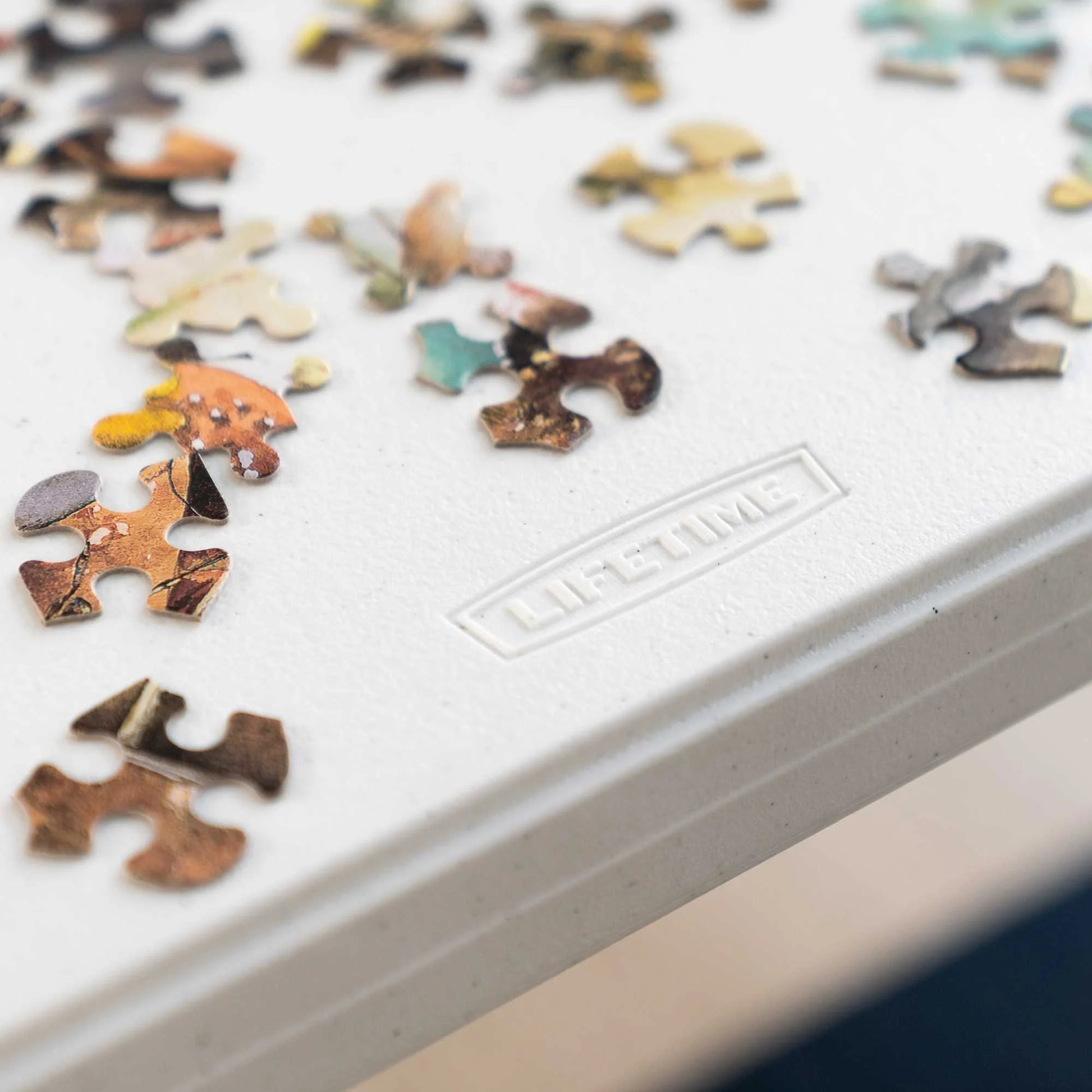 37 Inch Square Folding Table, Indoor/Outdoor Commercial Grade, White Granite (80783)