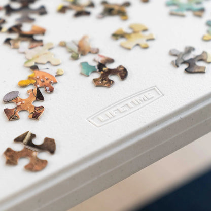 37 Inch Square Folding Table, Indoor/Outdoor Commercial Grade, White Granite (80783)