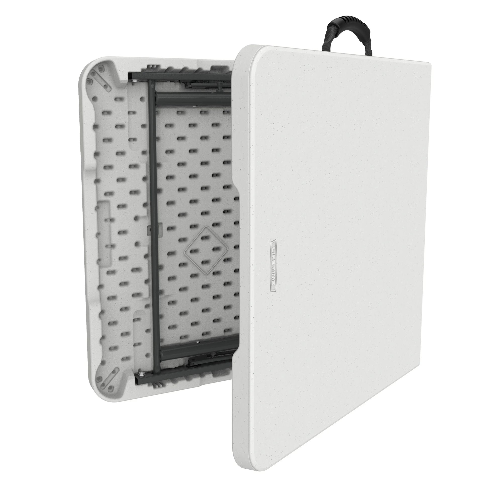 4 Foot Fold-In-Half Adjustable Height Table, Indoor/Outdoor Essential, White (80509)