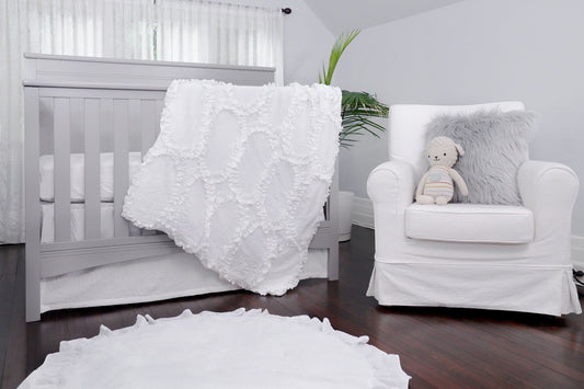 Avon Embellished Soft Baby/Toddler White 3Pc Bedding Set