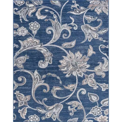Madison Floral Gray 6 Ft. round Indoor Area Rug