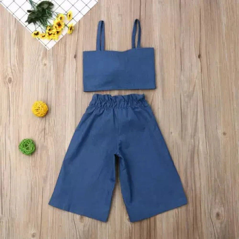 Infant and Little One Denim Overalls Set