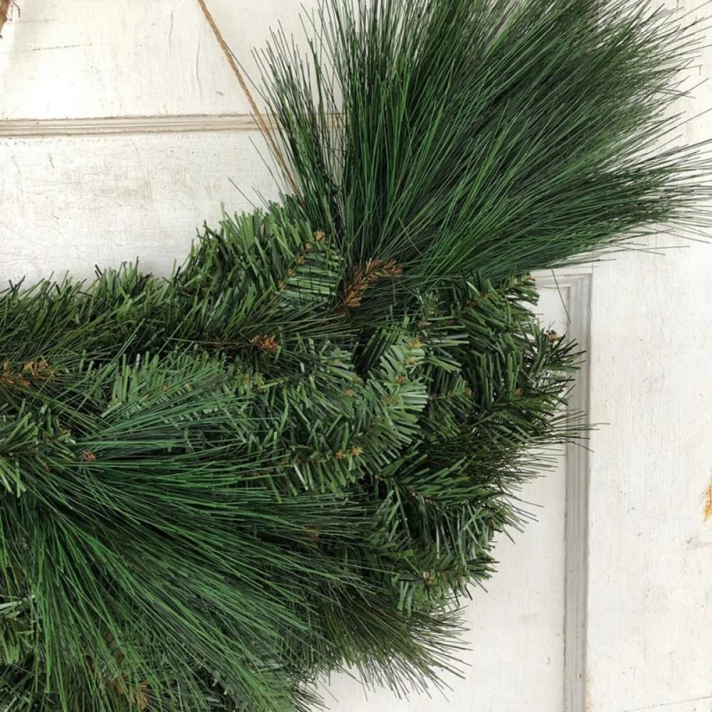 Christmas Chicken Wreath Green Artificial Plants Rooster Wreath for Front Door Christmas Farmhouse Garden Decorations