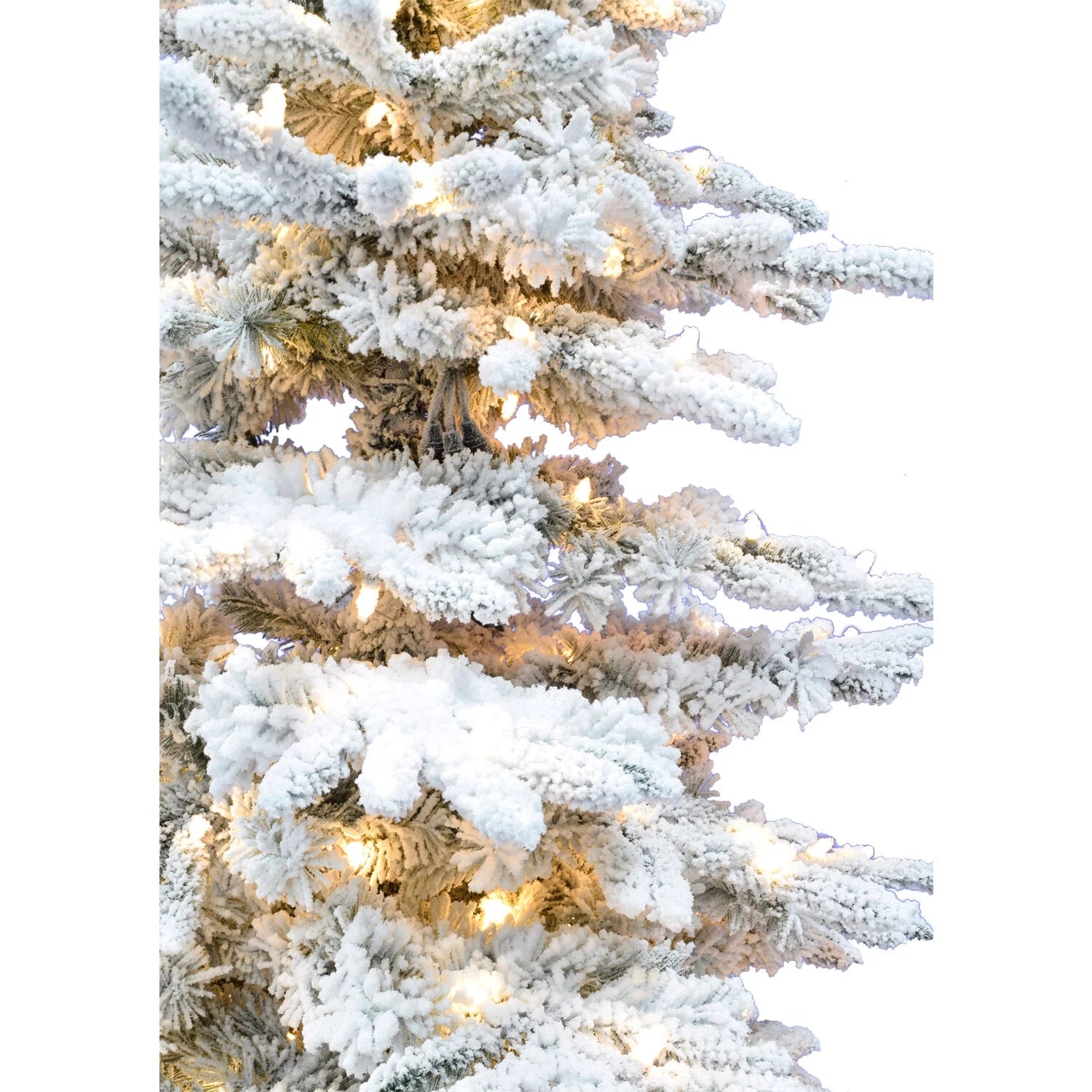 Pre-Lit Warm White 1600 LED Lights Mountain Pine Snow Flocked Artificial Christmas Tree, 12'