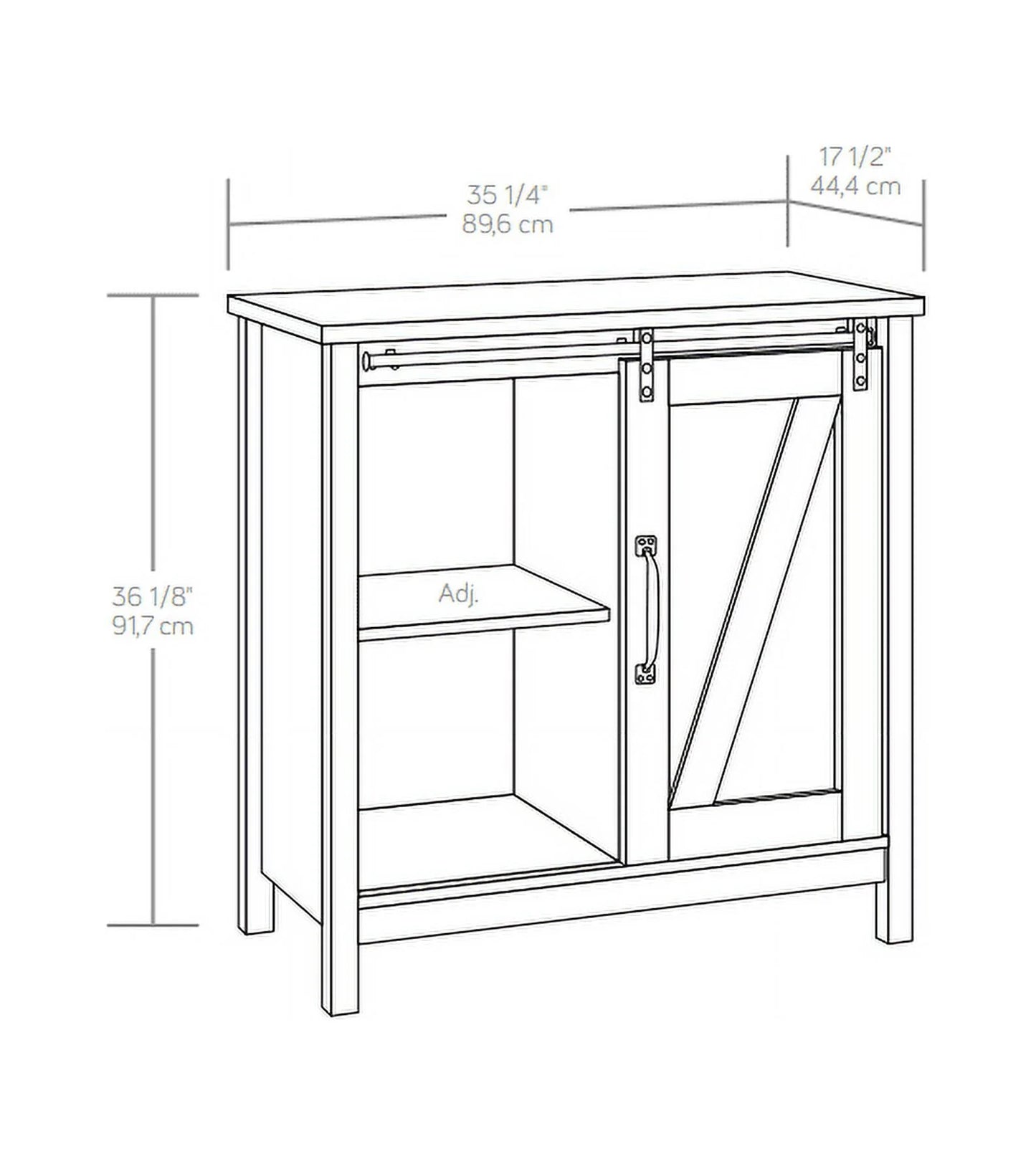 Modern Farmhouse Accent Storage Cabinet, Rustic Gray Finish