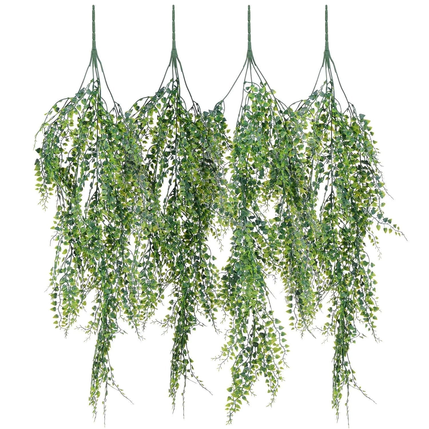4 Pack Artificial Wall Hanging Plants Artificial Ivy Fake Hanging Vine Plants Decor Plastic Greenery for Home Wall Indoor Outdside
