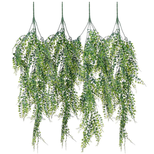 4 Pack Artificial Wall Hanging Plants Artificial Ivy Fake Hanging Vine Plants Decor Plastic Greenery for Home Wall Indoor Outdside