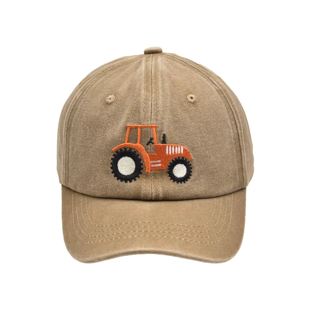 Children Cartoon Baseball Cap Tractor Embroidered Peaked Caps for Boys Girls Outdoor Sunscreen Sports Visor Hat Kids Gifts