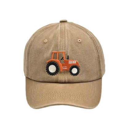 Children Cartoon Baseball Cap Tractor Embroidered Peaked Caps for Boys Girls Outdoor Sunscreen Sports Visor Hat Kids Gifts