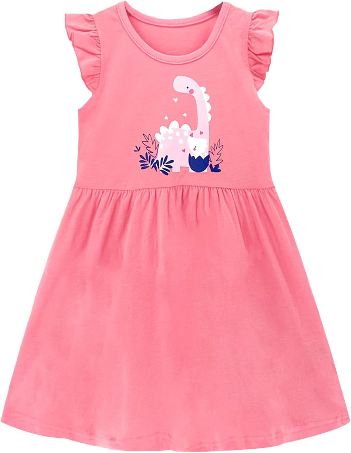 Toddler Girls Clothes Cotton Short Sleeve Casual Girls Dresses for Kids 2-7 Years
